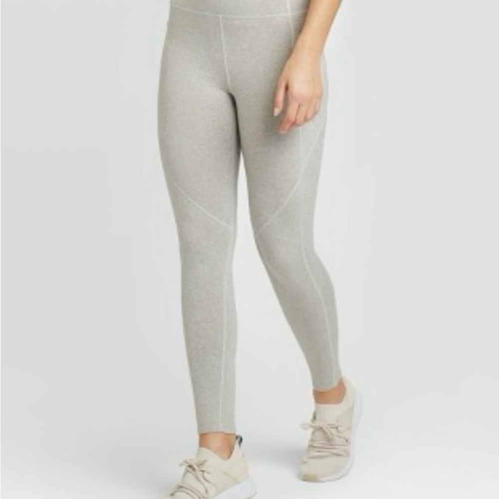 JoyLab Women’s High Wasted Brushed Jersey Leggings Heather Gray Size M NEW